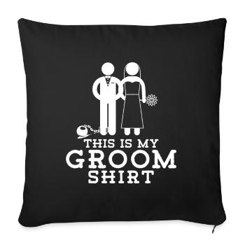 Enterrement de vie de garçon marié - Coussin et housse de 45 x 45 cm - noir - Devant