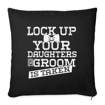 Enterrement de vie de garçon marié - Coussin et housse de 45 x 45 cm - noir - Devant