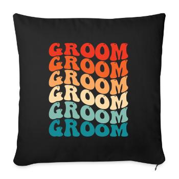 Enterrement de vie de garçon marié - Coussin et housse de 45 x 45 cm - noir - Devant