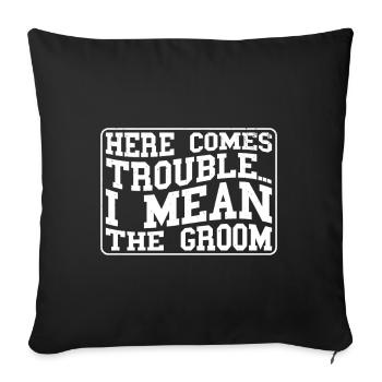 Enterrement de vie de garçon marié - Coussin et housse de 45 x 45 cm - noir - Devant