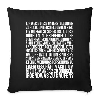 Ich weise diese Unterstellungen zurück - Sofakissen mit Füllung 45 x 45 cm - Schwarz - Vorne
