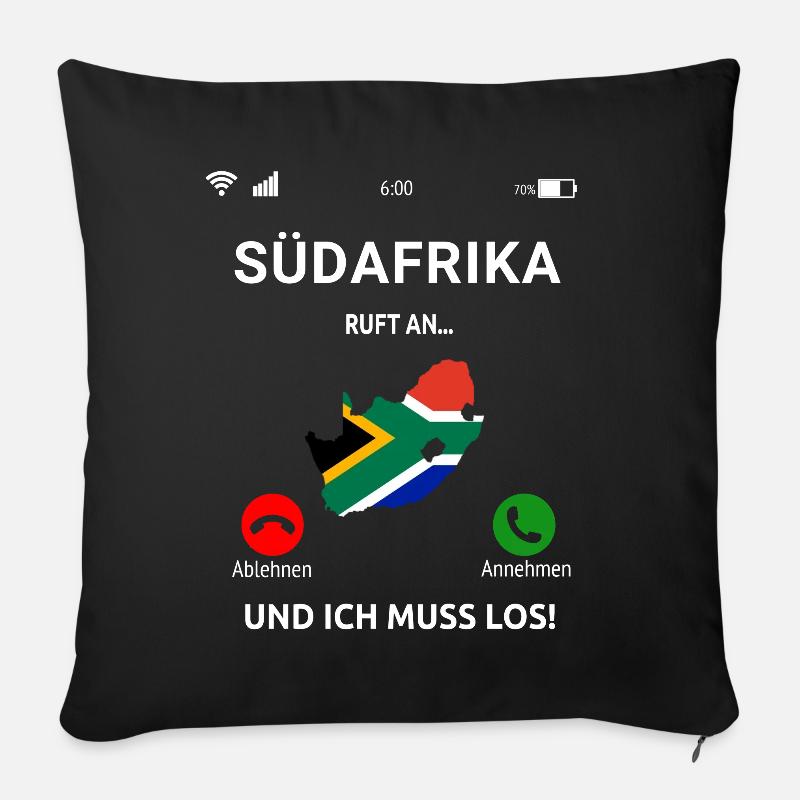 Südafrika Urlaub Idee - Sofakissen mit Füllung 45 x 45 cm - Schwarz