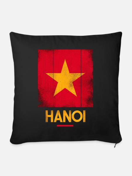 Hanoi Vietnam - Sofakissen mit Füllung 45 x 45 cm - Schwarz