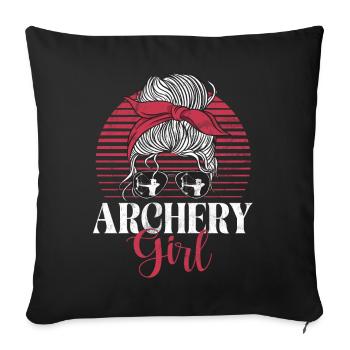 Tir à l’arc Chasse à l’arc Filles Chasse à la flèche - Coussin et housse de 45 x 45 cm - noir - Devant