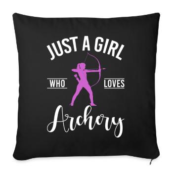 Archery Bowhunter Shooting Girls Arrow Hunting - Sofa pillow with filling 45cm x 45cm - black - Front