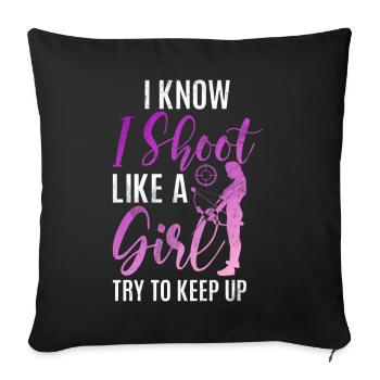 Archery Bowhunter Shooting Girls Arrow Hunting - Sofa pillow with filling 45cm x 45cm - black - Front