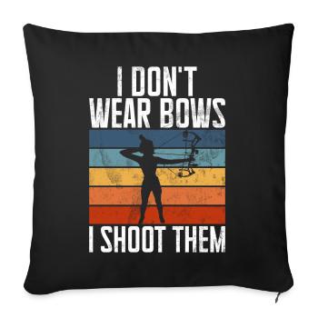 Bogenschießen Bowhunter Shooting Girls Pfeiljagd - Sofakissen mit Füllung 45 x 45 cm - Schwarz - Vorne