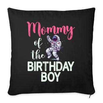 Astronautes de l’espace de la mère de la fille d’anniversaire - Coussin et housse de 45 x 45 cm - noir - Devant
