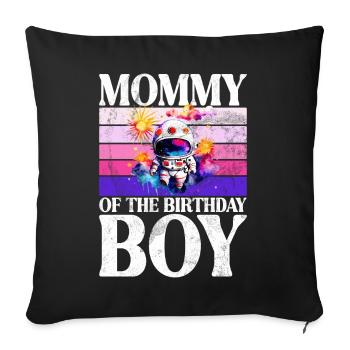 Birthday Girl's Mother Space Astronauts - Sofa pillow with filling 45cm x 45cm - black - Front