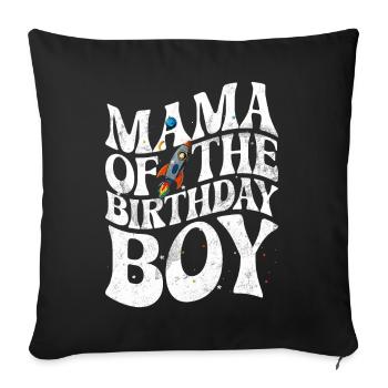 Birthday Girl's Mother Space Astronauts - Sofa pillow with filling 45cm x 45cm - black - Front