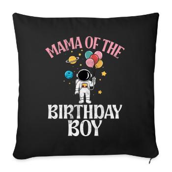 Mère de la fille d’anniversaire Astronautes de l’espace - Coussin et housse de 45 x 45 cm - noir - Devant
