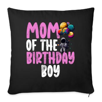 Birthday Girl's Mother Space Astronauts - Sofa pillow with filling 45cm x 45cm - black - Front