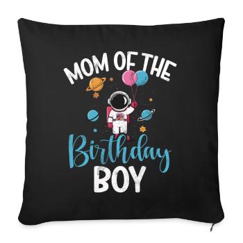 Astronautes de l’espace de la mère de la fille d’anniversaire - Coussin et housse de 45 x 45 cm - noir - Devant