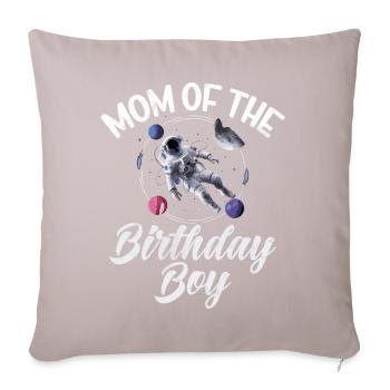 Astronautes de l’espace de la mère de la fille d’anniversaire - Coussin et housse de 45 x 45 cm - taupe clair - Devant