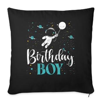 Birthday Boy Astronaut Space Theme Birthday - Sofa pillow with filling 45cm x 45cm - black - Front