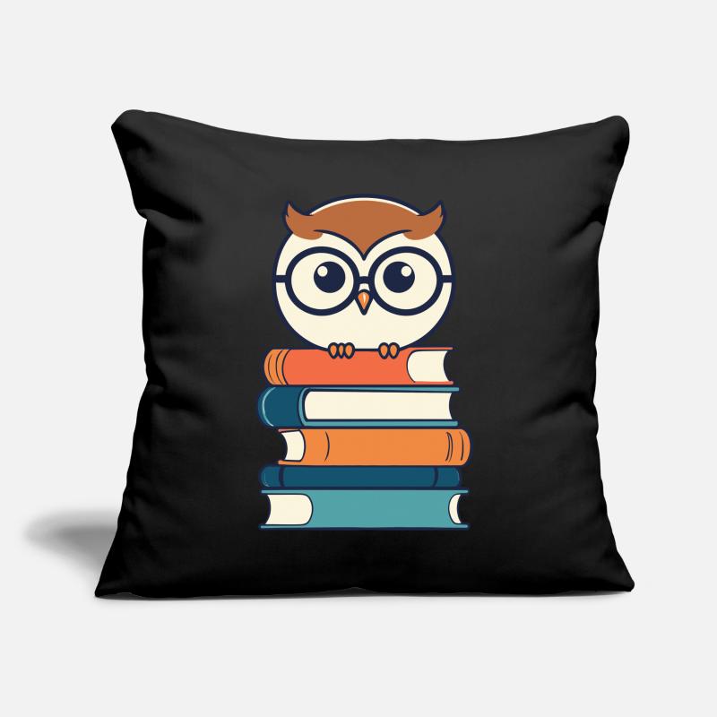 Bücher Eule Eulen Liebhaber Leseratte Illustration Sofakissen mit Füllung 45 x 45 cm