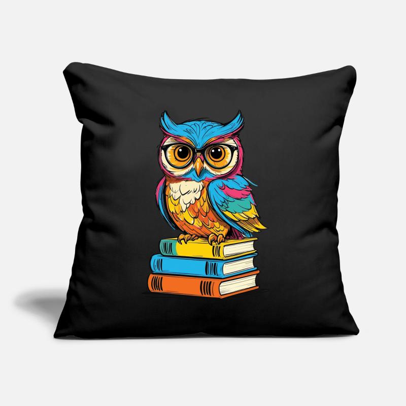 Bücher Eule Eulen Liebhaber Süße Buch Illustration Sofakissen mit Füllung 45 x 45 cm
