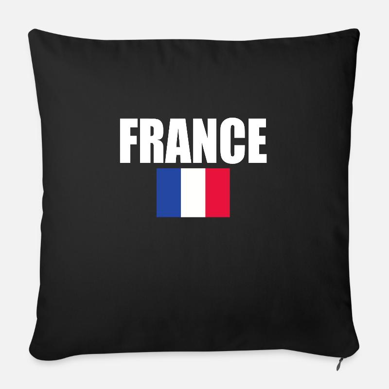 Frankreich - Sofakissen mit Füllung 45 x 45 cm - Schwarz