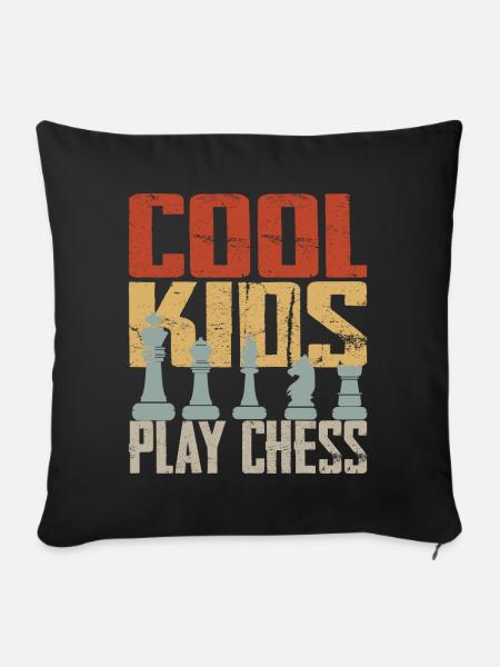 Cool Kids Play Chess - Sofakissen mit Füllung 45 x 45 cm - Schwarz