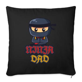 Ninja Dad Birthday Matching Family Ninja Warrior - Sofakissen mit Füllung 45 x 45 cm - Schwarz - Vorne