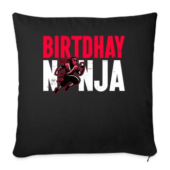 Birthday Ninja Birthday Party Theme Bday Ninja - Sofa pillow with filling 45cm x 45cm - black - Front