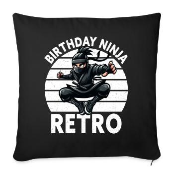 Birthday Ninja Birthday Party Theme Bday Ninja - Sofa pillow with filling 45cm x 45cm - black - Front