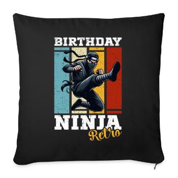 Birthday Ninja Birthday Party Theme Bday Ninja - Sofa pillow with filling 45cm x 45cm - black - Front