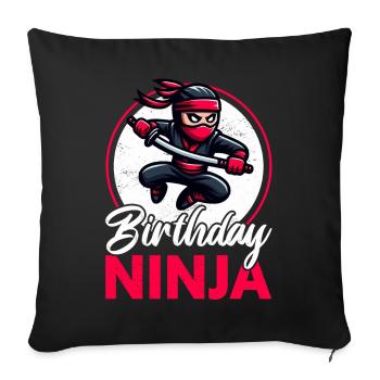 Birthday Ninja Birthday Party Theme Bday Ninja - Sofa pillow with filling 45cm x 45cm - black - Front