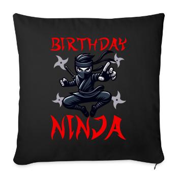 Birthday Ninja Birthday Party Theme Bday Ninja - Sofa pillow with filling 45cm x 45cm - black - Front