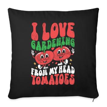 Garden Tomatoes Vegetables Gardener Head Tomatoes - Sofa pillow with filling 45cm x 45cm - black - Front