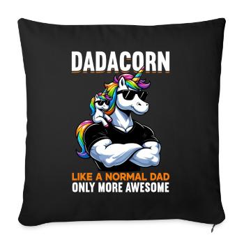 Dadacorn Unicorn Dad Dad Father's Day Daughter - Sofa pillow with filling 45cm x 45cm - black - Front