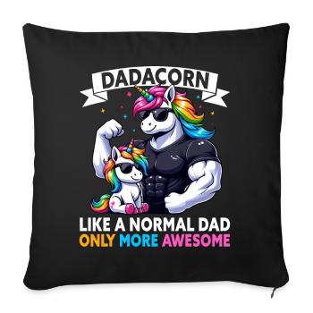 Dadacorn Unicorn Dad Dad Father's Day Daughter - Sofa pillow with filling 45cm x 45cm - black - Front