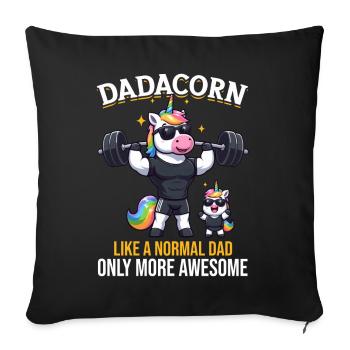 Dadacorn Unicorn Dad Dad Father's Day Daughter - Sofa pillow with filling 45cm x 45cm - black - Front