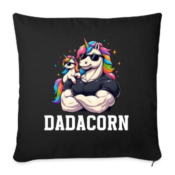 Dadacorn Unicorn Dad Dad Father's Day Daughter - Sofa pillow with filling 45cm x 45cm - black - Front