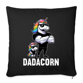 Dadacorn Unicorn Dad Dad Father's Day Daughter - Sofa pillow with filling 45cm x 45cm - black - Front