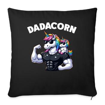 Dadacorn Unicorn Dad Dad Father's Day Daughter - Sofa pillow with filling 45cm x 45cm - black - Front