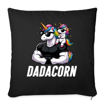 Dadacorn Unicorn Dad Dad Father's Day Daughter - Sofa pillow with filling 45cm x 45cm - black - Front