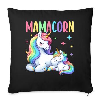 Mamacorn Einhornkostüm Lustige Mutter Mama - Sofakissen mit Füllung 45 x 45 cm - Schwarz - Vorne