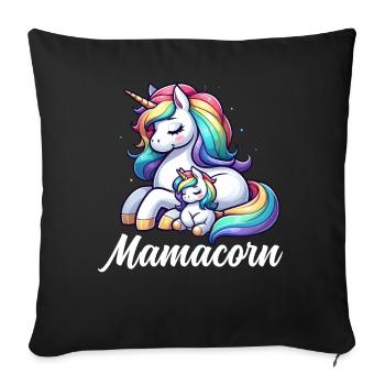Mamacorn Einhornkostüm Lustige Mutter Mama - Sofakissen mit Füllung 45 x 45 cm - Schwarz - Vorne