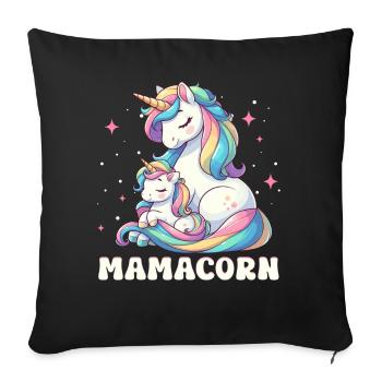 Mamacorn Einhornkostüm Lustige Mutter Mama - Sofakissen mit Füllung 45 x 45 cm - Schwarz - Vorne