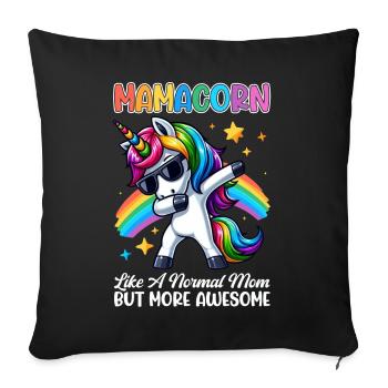 Mamacorn Einhornkostüm Lustige Mutter Mama - Sofakissen mit Füllung 45 x 45 cm - Schwarz - Vorne