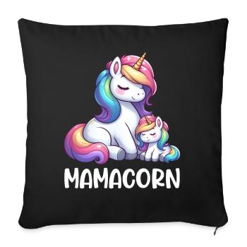 Mamacorn Einhornkostüm Lustige Mutter Mama - Sofakissen mit Füllung 45 x 45 cm - Schwarz - Vorne