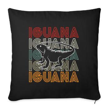 Herpétologiste amateur de reptiles iguanien - Coussin et housse de 45 x 45 cm - noir - Devant