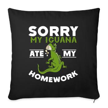 Herpétologiste amateur de reptiles iguanien - Coussin et housse de 45 x 45 cm - noir - Devant