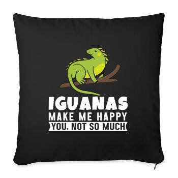 Herpétologiste amateur de reptiles iguanien - Coussin et housse de 45 x 45 cm - noir - Devant