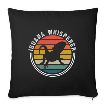 Herpétologiste amateur de reptiles iguanien - Coussin et housse de 45 x 45 cm - noir - Devant