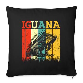 Herpétologiste amateur de reptiles iguanien - Coussin et housse de 45 x 45 cm - noir - Devant