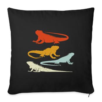 Herpétologiste amateur de reptiles iguanien - Coussin et housse de 45 x 45 cm - noir - Devant