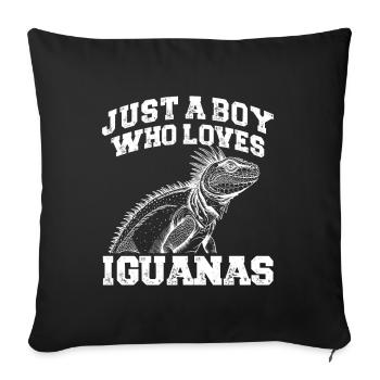 Herpétologiste amateur de reptiles iguanien - Coussin et housse de 45 x 45 cm - noir - Devant