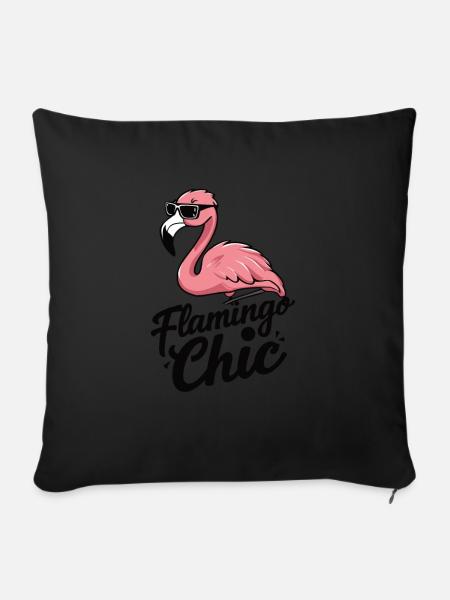 Flamingo Chic - Sofakissen mit Füllung 45 x 45 cm - Schwarz